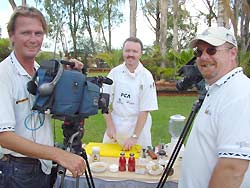 Filming a cooking segment for On The Land